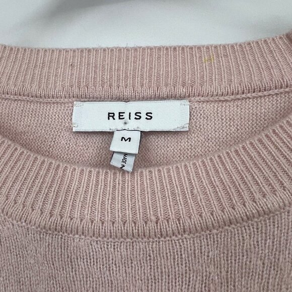 Reiss AUDREY CREW NECK KNITTED sweater jumper light pale pink woman's size mediu - Picture 2 of 11